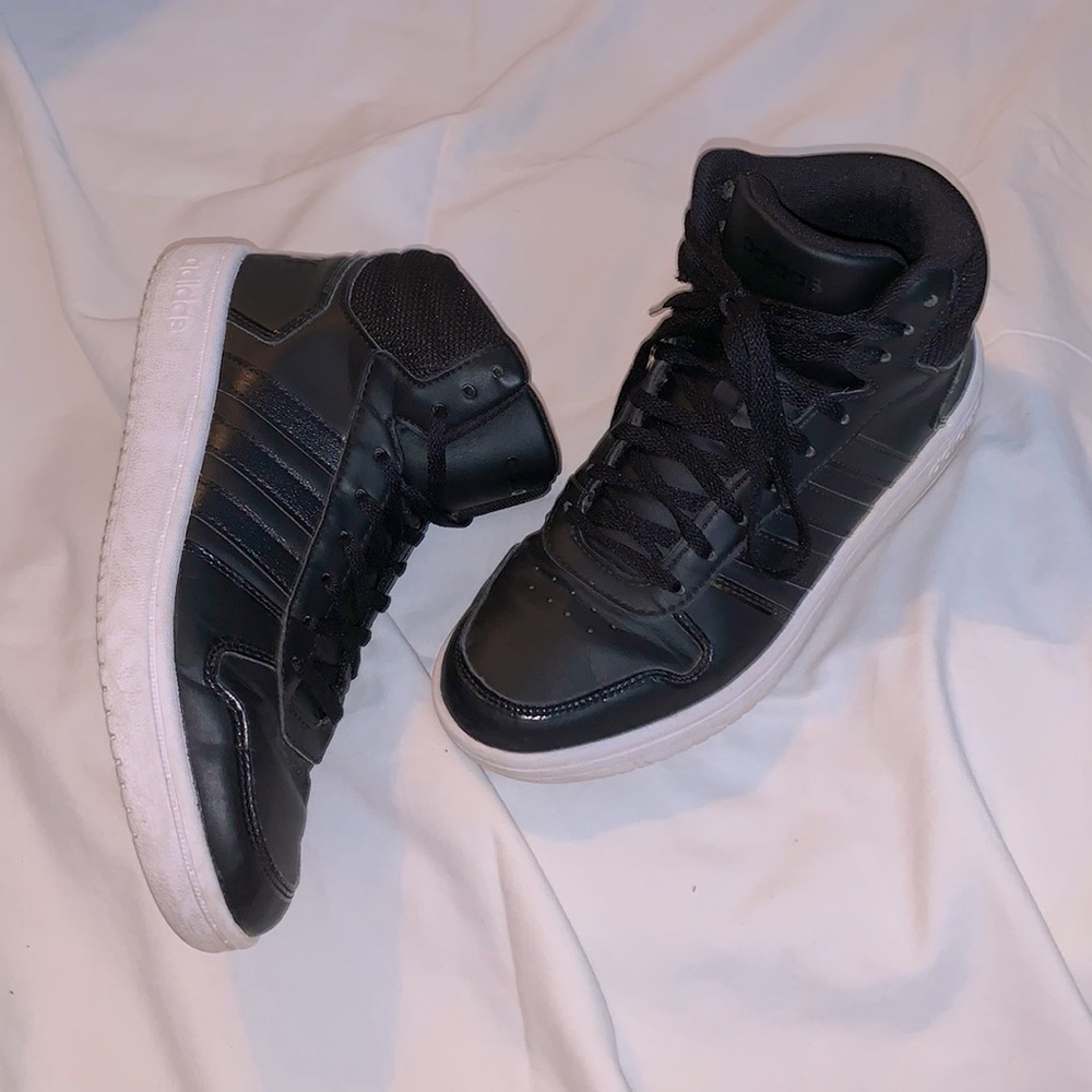 Women’s Matte Black Adidas Hightops
